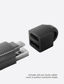 Bazic GoCharge 4 IN 1 Input USB A and USB-C to Output USB-C and Lightning Cable 1M - Black - سلك شحن - 4 في 1 - من يو اس بي + تايب سي - الى تايب سي + ايفون - طول 1 متر - بيزك