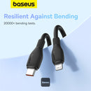 Baseus Pudding Series Fast Charging Cable Type-C to Lightning 20W 1.2M - White - Black -سلك شحن - بيسوس - تايب سي الى ايفون - طول 1.20 متر - كفالة 12 شهر