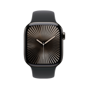 Apple Watch S10 GPS + Cellular 46mm - Slate Titanium Case With Black Sport Band - M/L - ساعة ابل - الجيل العاشر - تدعم شريحة اتصال - اللون ( الاسود )