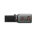 Energea TravelGo 1-Port USB-C & USB-A 35W PD Travel Adapter - Gunmetal Black  - شاحن حائط دولي - منفذين للشحن الذكي والسريع - قوة 35 واط - كفالة 24 شهر