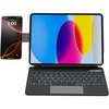 Powerology Smartcase Pro+ Wireless Keyboard Case for iPad - Black - كفر ايباد + كيبورد - لوحة مفاتيح عربي / انجليزي + حامل مغناطيس للتليفون + لوحة مفاتيح مضيئه