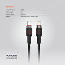 Porodo USB-C to Lightning Aluminum Braided Cable 1.2M - سلك شحن - برودو - ايفون تايب سي - طول 1.2 متر - كفالة 12 شهر
