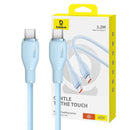 Baseus Pudding Series Fast Charging Cable Type-C to Type-C 100W 5A 1.2M - Galaxy Blue - سلك شحن - بيسوس - تايب سي الى تايب سي - طول 1.20 متر - كفالة 12 شهر