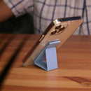 Light Blue Grip with Clear Case and Grip Horizontal, Vertical and Magnetic Stand - كفر حماية مع مسكة وستاند جانبي ورأسي ومغناطيس للسيارة
