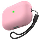 Ahastyle Silicone Case With Strap - Apple AirPods Pro 2/3 - Pink - كفر حماية مع ستراب - سماعة ابل ايربودز برو 3/2