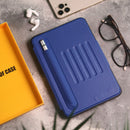 Blue iPad Case with Stand, Card and Pen Slot - كفر حماية ايباد مع ستاند ومكان للبطاقات والقلم