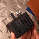 Powerology PD 45W Fast Charge + 2.4A USB Dual Output Universal Travel Adapter With 3 USB Ports - شاحن حائط دولي - باورلوجي - قوة 45 واط - 4 منافذ للشحن - 3 منافذ يو اس بي - 1 منفذ تايب سي - كفالة 24 شهر