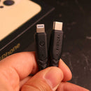 Energea Nyloflex USB-C to Lightning Cable - Black - 3M - سلك شحن ايفون تايب سي - انيرجيا - طول 3 متر - كفالة 5 سنين