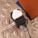 Powerology PD 45W Fast Charge + 2.4A USB Dual Output Universal Travel Adapter With 3 USB Ports - شاحن حائط دولي - باورلوجي - قوة 45 واط - 4 منافذ للشحن - 3 منافذ يو اس بي - 1 منفذ تايب سي - كفالة 24 شهر