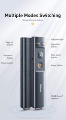 Baseus Orange Dot Wireless Presenter (Red Laser) Wireles Presenter - مؤشر ليزر - للعروض التقديمية - البرزنتيشن - مناسب لجميع انواع الاجهزة والايبادات