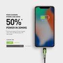 Energea Nyloflex USB-C to Lightning Cable - Black - 3M - سلك شحن ايفون تايب سي - انيرجيا - طول 3 متر - كفالة 5 سنين