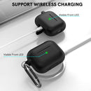Ahastyle Silicone Keychain Case - Apple AirPods Pro 3/2 - Black - كفر حماية مع ميدالية - سماعة ابل ايربودز برو 3/2