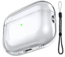 Ahastyle Transparent TPU Case - Apple AirPods Pro 2/3 - Clear - كفر حماية مع ستراب - سماعة ابل ايربودز برو  3/2