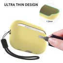 Ahastyle Silicone Case With Strap - Apple AirPods Pro 2/3- Yellow - كفر حماية مع ستراب - سماعة ابل ايربودز برو 3/2