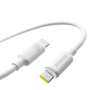 Baseus Foamed Silicone 1m USB-C to USB-C 100W Fast Charging Cable – White[D]  - سلك شحن - بيسوس - تايب سي الى تايب سي 100 واط - طول 1 متر - كفالة 12 شهر