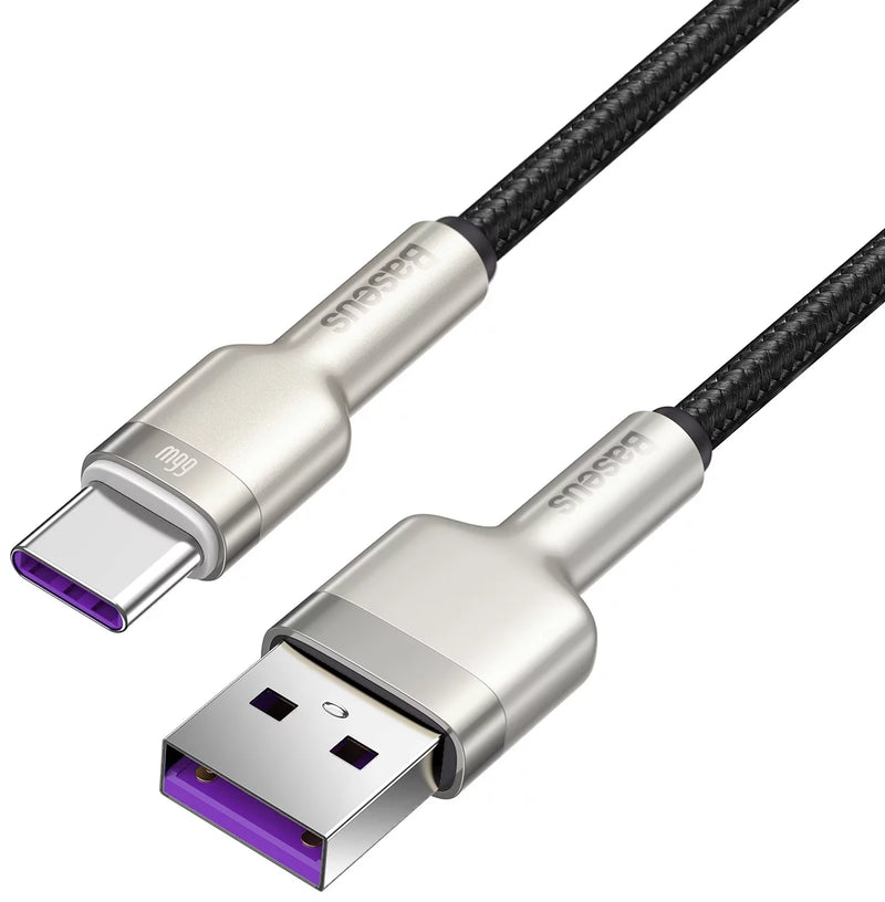 Cable USB cable for USB-C Baseus Cafule, 66W, 2m black - سلك شحن - بيسوس - يو اس بي الى تايب سي - طول 2 متر - كفالة 12 شهر