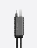 Bazic GoCharge 4 IN 1 Input USB A and USB-C to Output USB-C and Lightning Cable 1M - Black - سلك شحن - 4 في 1 - من يو اس بي + تايب سي - الى تايب سي + ايفون - طول 1 متر - بيزك