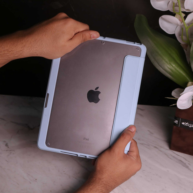 Toby Series Case for iPad With Apple Pencil Holder & Auto Sleep Wake - Blue - كفر ايباد حماية عالية - مع مكان للقلم - ووضعيتين للاستاند - مغناطيس