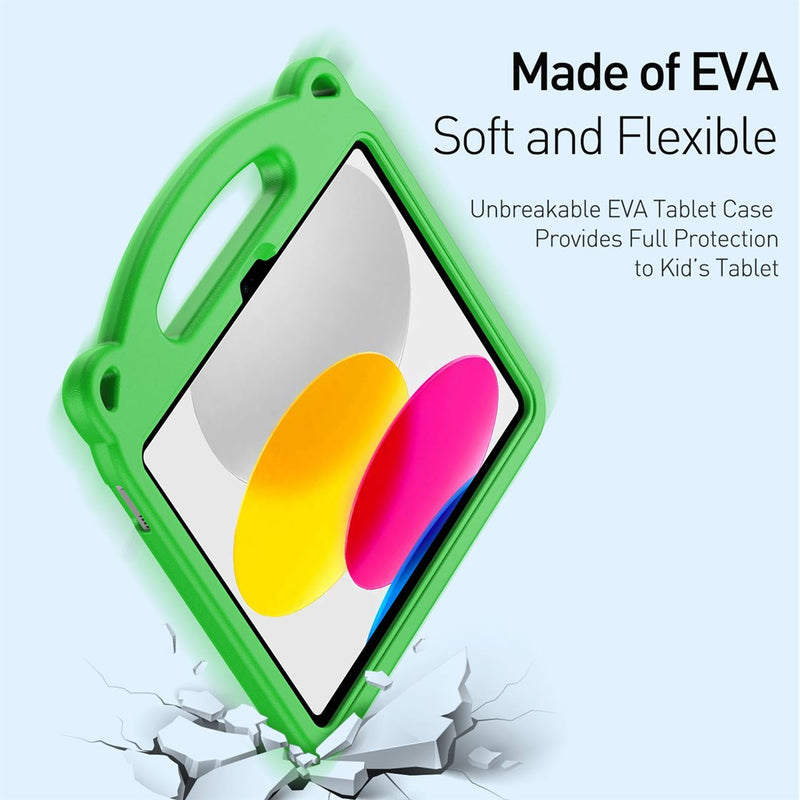 Panda iPad - Green - كفر ايباد حماية عالية - مع مسكة + ستاند + ومكان للقلم - مقاوم للسوائل