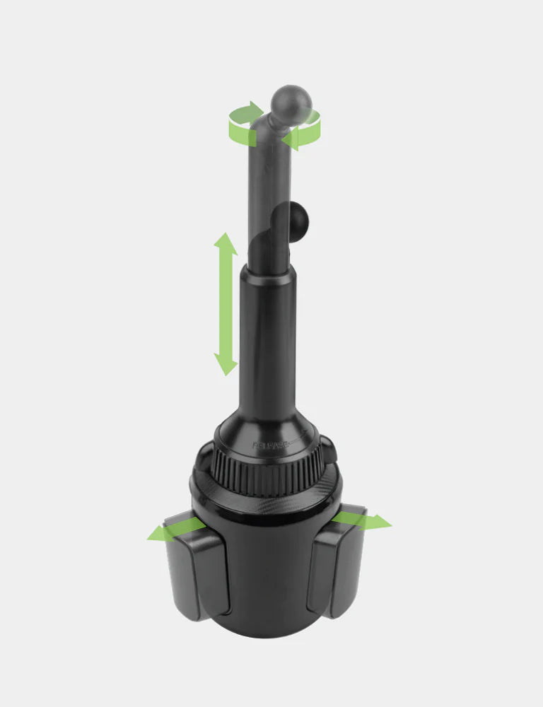 Energea MagDrive 15W Magsafe Car Charger Cup Holder and AirVent Mount - Gunmetal Black [B] - ستاند سيارة - انيرجيا - شاحن وايرلس - قوة 15 واط - قاعدة كوب السيارة - فتحة المكيف - ماق سيف