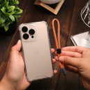 Orange Lanyard with Clear Case - كفر حماية شفاف مع خيط علاقة