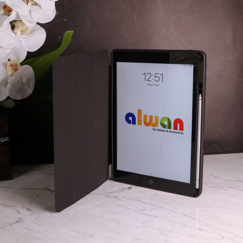 Toby Series Case for iPad With Apple Pencil Holder & Auto Sleep Wake - Black - كفر ايباد حماية عالية - مع مكان للقلم - ووضعيتين للاستاند - مغناطيس