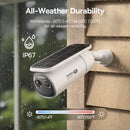 Baseus Security S2 Outdoor Camera 4K - Moon White [D] - كاميرا خارجية منزلية - طاقة شمسية - جودة عالية الدقة - بيسوس - كفالة 12 شهر
