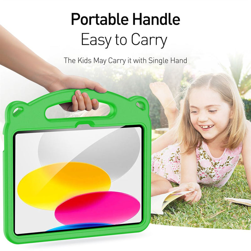 Panda iPad - Green - كفر ايباد حماية عالية - مع مسكة + ستاند + ومكان للقلم - مقاوم للسوائل