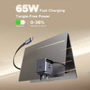 UGREEN 65W 2-Port GaN Fast Charger with Retractable Cable - Space Gray [B] - شاحن حائط  - يو جرين - واير تايب سي + فتحة تايب سي - 1 فتحة يو اس بي - قوة 65 واط - كفالة 12 شهر