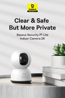 Baseus Security P1 Lite Indoor Camera 2K - White [D] - كاميرا داخلية منزلية - عالية الوضوح - بيسوس - كفالة 12 شهر