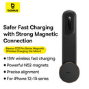 Baseus C02 Pro Magnetic Wireless Car Mount – Black [D] - ستاند سيارة - بيسوس - شحن لاسلكي قوة 15 واط - ماق سيف
