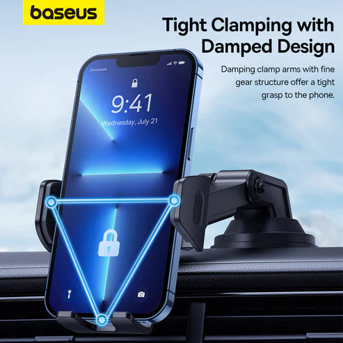 Baseus UltraControl Go Clamp-Type Phone Holder – Black [D] - ستاند سيارة - على الديكور - الجام - بيسوس