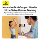 Baseus TechShot Dual-Support Selfie Stick – White [D] - ستاند تصوير + عصا سيلفي + ريموت - لجميع انواع الاجهزة - ماغ سيف + مسكه - بيسوس