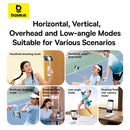 Baseus TechShot Dual-Support Selfie Stick – White [D] - ستاند تصوير + عصا سيلفي + ريموت - لجميع انواع الاجهزة - ماغ سيف + مسكه - بيسوس