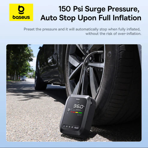 Baseus Super Energy 4-in-1 Car Jump Starter 1200A – Black [D] - محول طاقة لبطارية السيارة - 4 في 1 - بيسوس - بطارية بسعة 3000 ميللي امبير - ضاغط هواء للتاير + اضاءة ليد - كفالة 12 شهر