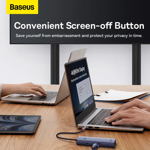 Baseus UltraJoy 7-Port HUB Docking Station – Space Grey [D] - وصلة تايب سي - 7 في 1 - لاجهزة الايباد برو والماك بوك - متعددة الاستخدام - كفالة 12 شهر