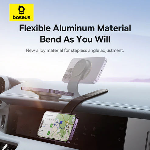 Baseus C02 Pro Magnetic Wireless Car Mount – Black [D] - ستاند سيارة - بيسوس - شحن لاسلكي قوة 15 واط - ماق سيف