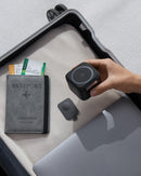 Baseus MagPro 2-in-1 Magnetic Wireless Charger 25W – Black [D] - ستاند شحن - 2 في 1 - شاحن ماغ سيف وايرلس بقوة 25 واط +  ستاند + شاحن سماعة ايربودز - خاصية الشحن السريع - كفالة 12 شهر