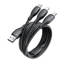 Baseus Ultra-Fast 3-in-1 USB-A to M+L+C 3.5A 1.3m Charging Cable – Black [D] - كيبل 3 في 1 - تايب سي - ايفون - ميكرو - طول 1.3 متر
