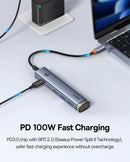 Baseus UltraJoy 6-Port HUB AIR – Space Grey [D] - وصلة تايب سي - 6 في 1 - لاجهزة الايباد برو والماك بوك - متعددة الاستخدام - كفالة 12 شهر