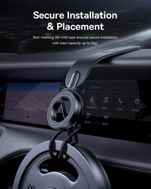 Baseus C02 Go Magnetic Car Mount – Black [D] - ستاند سيارة - بيسوس - ماق سيف