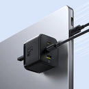 Baseus Palm 65W 2C+U Fast Charger – Black (UK) [D] - شاحن حائط  - قوة 65 واط - بيسوس - تايب سي