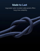 Baseus Tungsten Gold Fast Charging Cable USB-C to USB-C 100W 1m - Blue [D] - سلك شحن - بيسوس - تايب سي الى تايب سي 100 واط - طول 1 متر - كفالة 12 شهر
