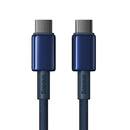 Baseus Tungsten Gold Fast Charging Cable USB-C to USB-C 100W 1m - Blue [D] - سلك شحن - بيسوس - تايب سي الى تايب سي 100 واط - طول 1 متر - كفالة 12 شهر