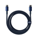 Baseus Tungsten Gold Fast Charging Cable USB-C to USB-C 100W 1m - Blue [D] - سلك شحن - بيسوس - تايب سي الى تايب سي 100 واط - طول 1 متر - كفالة 12 شهر