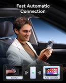 Baseus SafeJourney Wireless CarPlay Adapter – Space Grey [D] - وصلة كار بلاي - بلوتوث - 2 في 1 - يو اس بي + تايب سي - كفالة 24 شهر