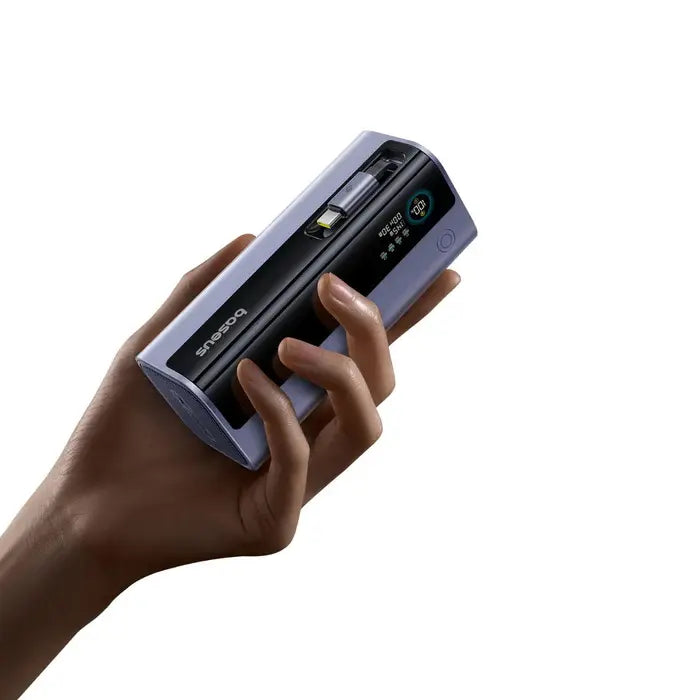 Baseus EnerGeek GR11 Power Bank with Retractable Cable 20000mAh 145W [D] بطارية متنقلة - بيسوس - سعة 20000 - عدد 1 سلك شاحن تايب سي - شاشة رقميه - قوة 145 واط - كفالة 24 شهر