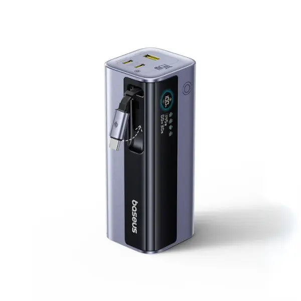 Baseus EnerGeek GR11 Power Bank with Retractable Cable 20000mAh 145W [D] بطارية متنقلة - بيسوس - سعة 20000 - عدد 1 سلك شاحن تايب سي - شاشة رقميه - قوة 145 واط - كفالة 24 شهر