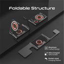 Promate 15W AuraFold-Trio Ultra-Slim Foldable MagSafe Wireless Charger - Black [BO] - ستاند شحن - 3 في 1 خاصية الشحن السريع +شحن الساعة +شحن السماعة - كفالة 12 شهر