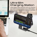 Promate 15W AuraFold-Trio Ultra-Slim Foldable MagSafe Wireless Charger - Black [BO] - ستاند شحن - 3 في 1 خاصية الشحن السريع +شحن الساعة +شحن السماعة - كفالة 12 شهر
